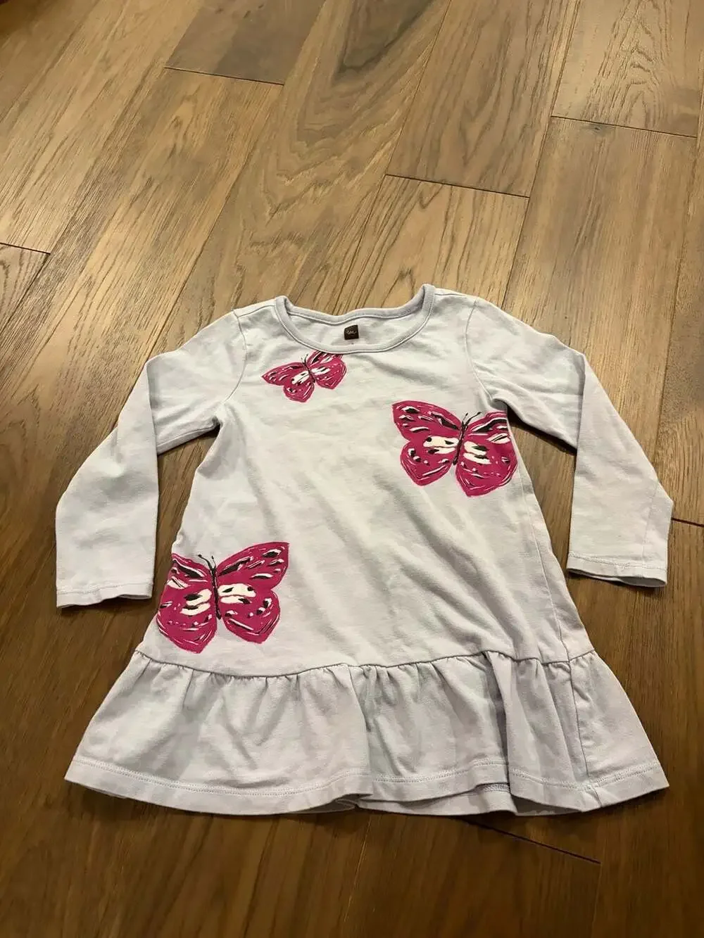 Tea Collection Butterfly Print Ruffle Hem Dress